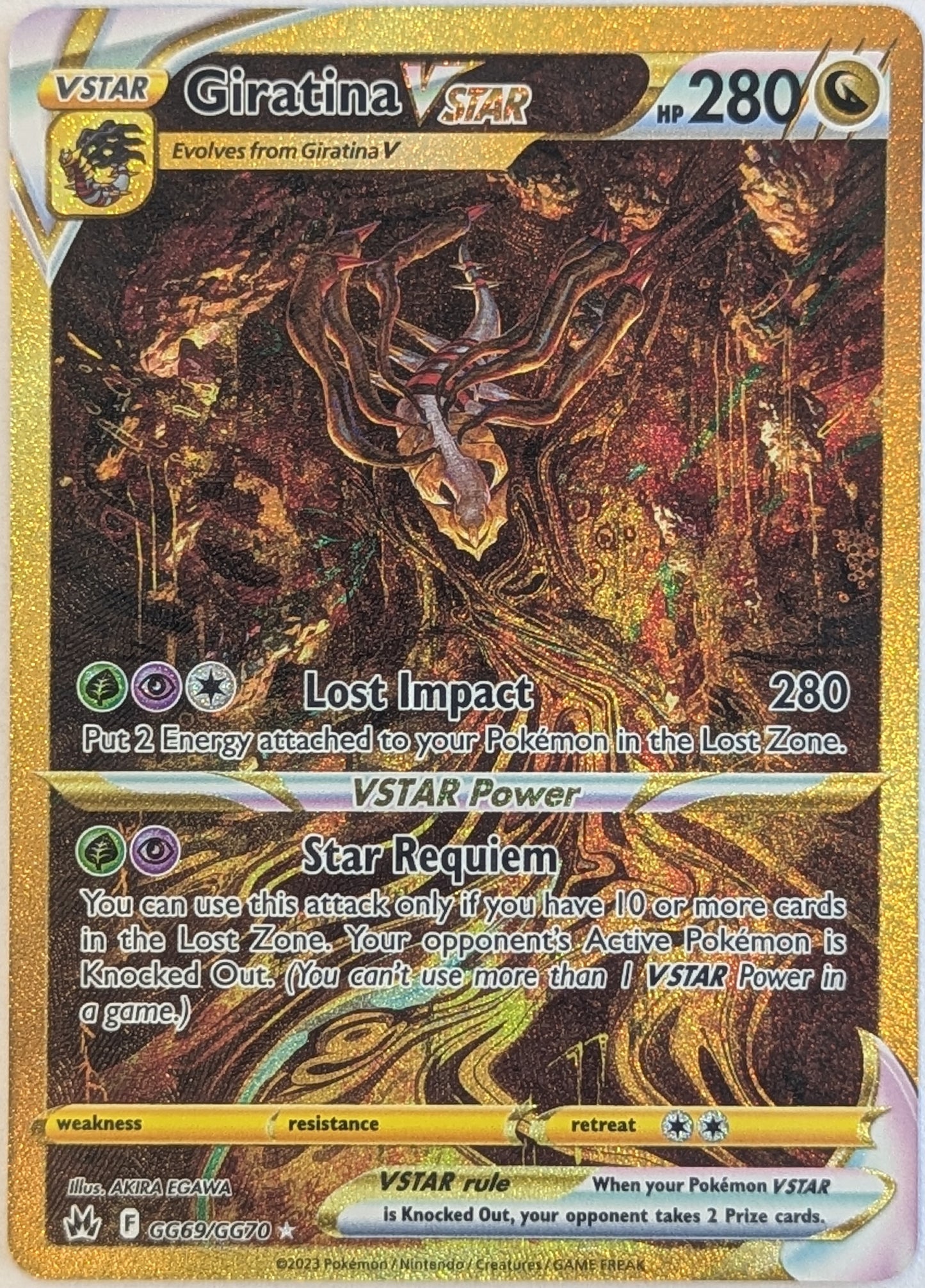 Giratina VSTAR – Crown Zenith GG69/GG70 – Gold Secret Rare (Ungraded)