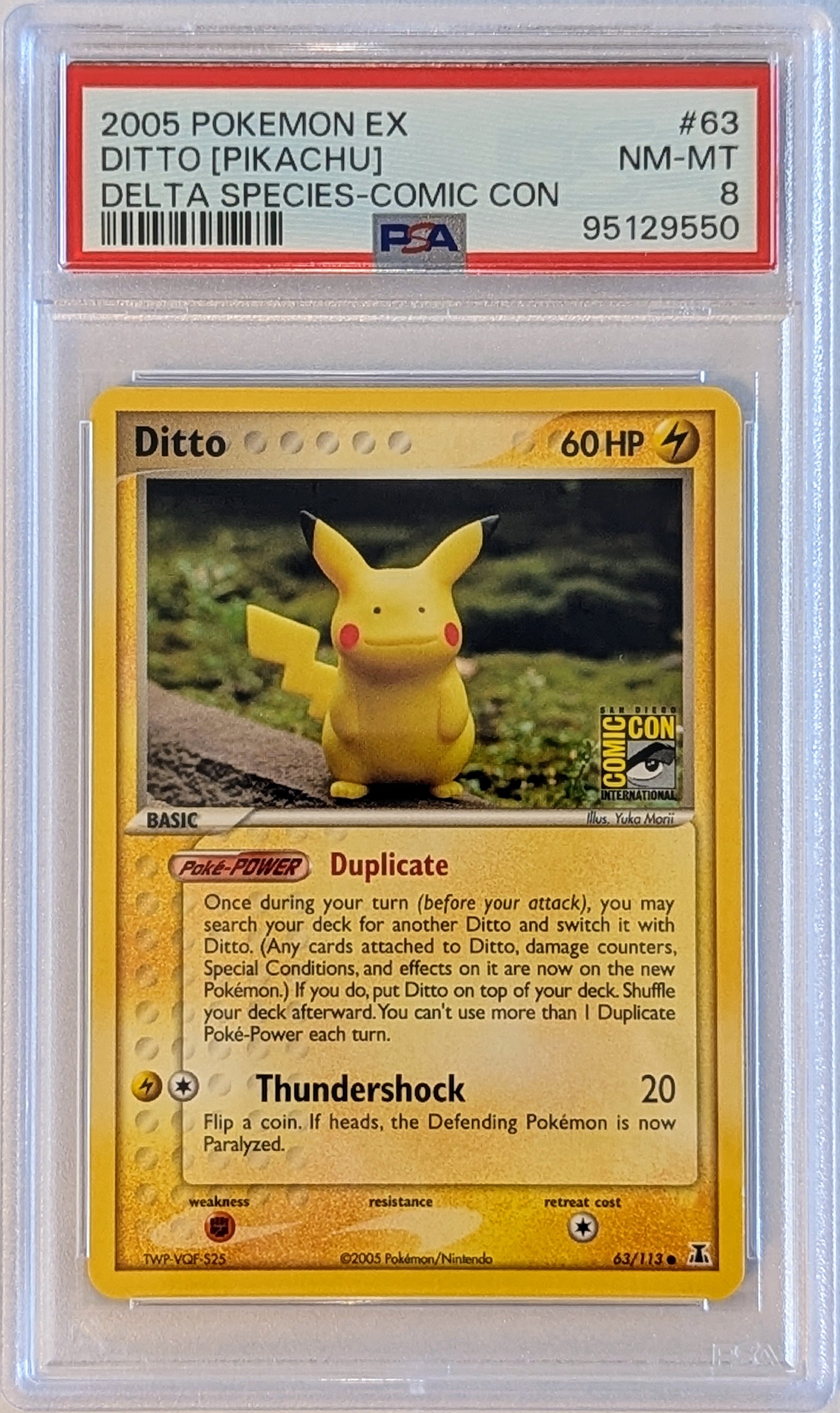 Ditto [Pikachu] – 2005 EX Delta Species Comic Con Promo – PSA 8