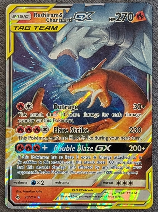 Reshiram & Charizard GX – SM10: Unbroken Bonds (2019) – Damaged (DMG)