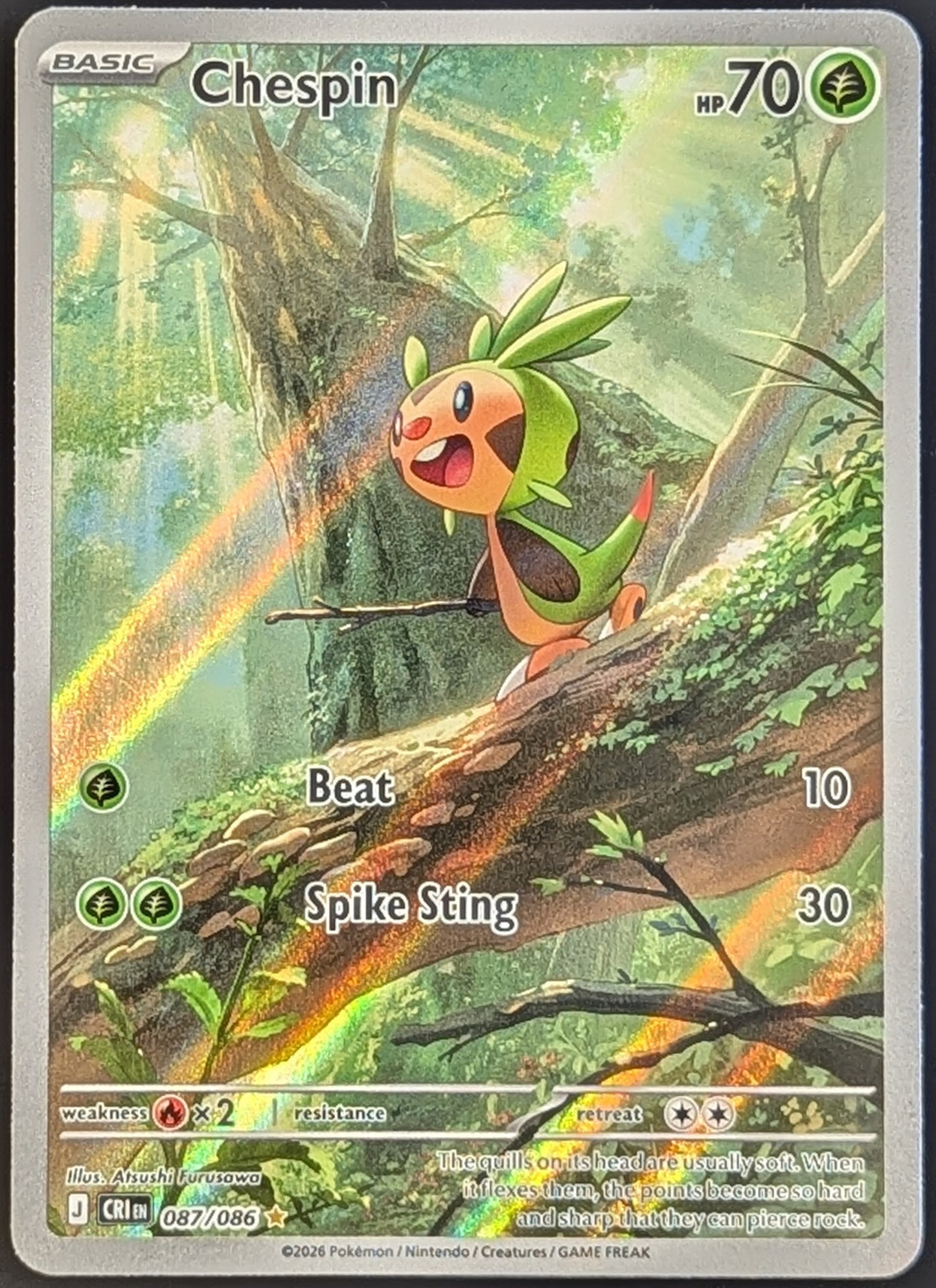Chespin 087/086 Illustration Rare from Chaos Rising (English) - Front