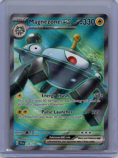 Front of Magnezone ex 226/198 Ultra Rare from Scarlet & Violet Base Set. English raw trading card. Exact card shown.
