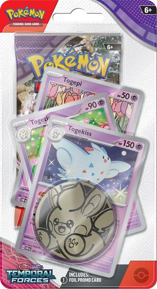 Pokémon TCG Scarlet & Violet Temporal Forces 3-Pack Blister with Togekiss Promo Card (English) - Front