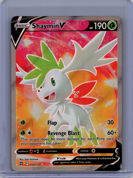 Front of Shaymin V 152/172 Full Art Ultra Rare from Brilliant Stars. English raw trading card. Exact card shown.
