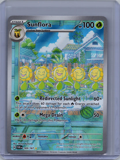 Sunflora 169/167 Illustration Rare from Twilight Masquerade (English) - Condition Close-Up 1